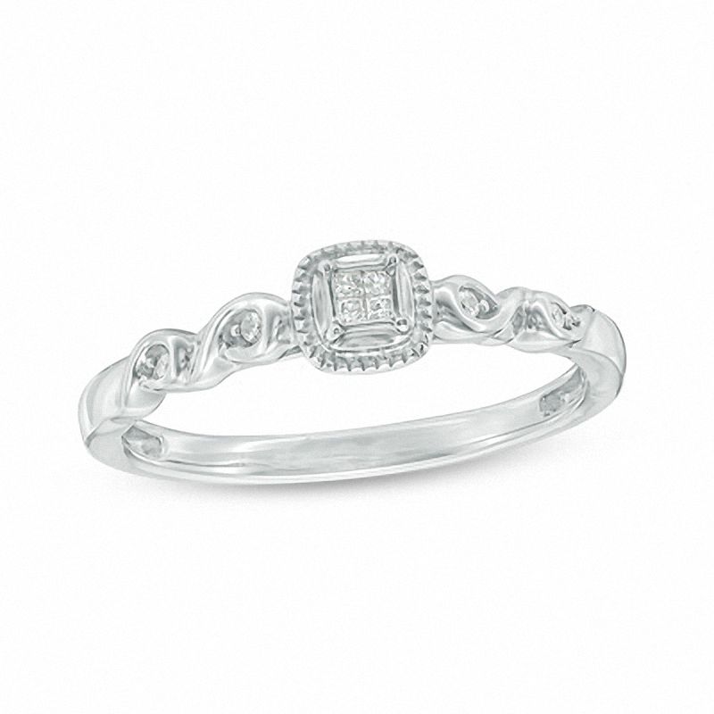 Previously Owned - Cherished Promise Collection™ Quad Princess-Cut Diamond Promise Ring in Sterling Silver