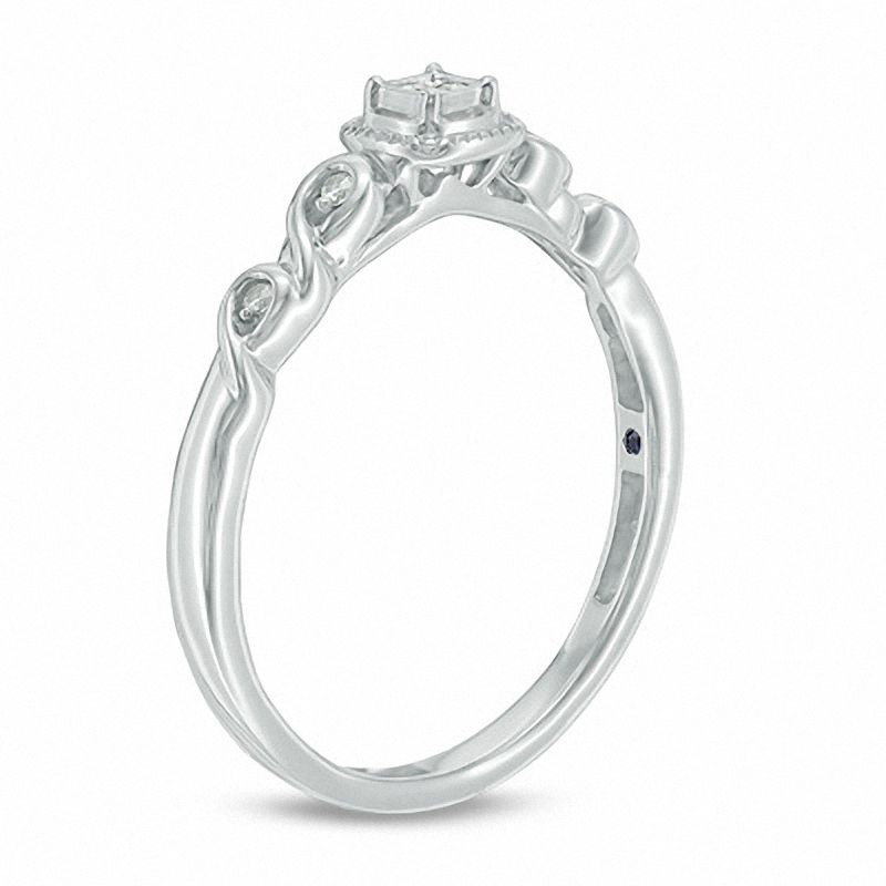 Previously Owned - Cherished Promise Collection™ Quad Princess-Cut Diamond Promise Ring in Sterling Silver