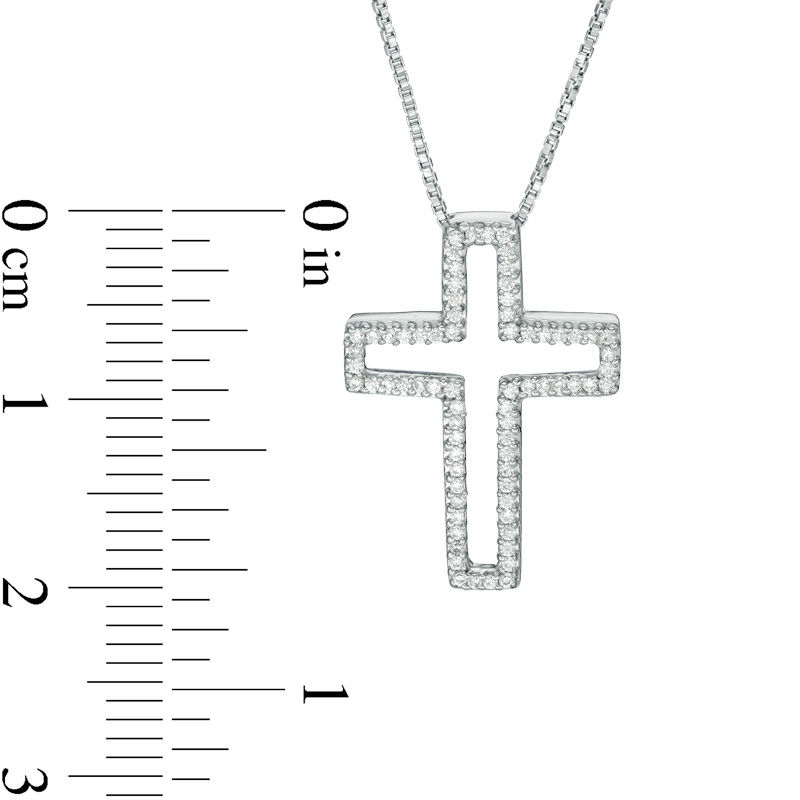 Main Image 3 of Previously Owned - Convertibilities 0.14 CT. T.W. Diamond Cross Three-in-One Pendant in Sterling Silver and 10K Gold