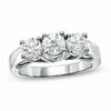 Thumbnail Image 1 of Previously Owned - 1.50 CT. T.W. Diamond Three Stone Anniversary Ring in 14K White Gold