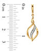 Thumbnail Image 1 of Previously Owned - 0.10 CT. T.W. Diamond Open Flame Drop Earrings in 10K Gold