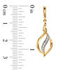 Thumbnail Image 2 of Previously Owned - 0.10 CT. T.W. Diamond Open Flame Drop Earrings in 10K Gold