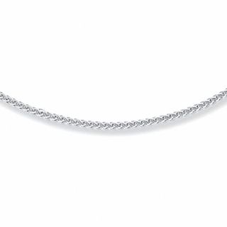 Previously Owned - 1.0mm Wheat Chain Necklace in 10K White Gold - 18"