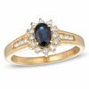 Previously Owned - Oval Blue Sapphire and 0.29 CT. T.W. Diamond Ring in 10K Gold