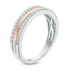 Previously Owned - 0.25 CT. T.W. Diamond Three Row Anniversary Band in 10K Two-Tone Gold