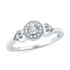 Thumbnail Image 0 of Previously Owned - 0.13 CT. T.W. Diamond Frame Promise Ring in Sterling Silver