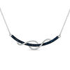 Previously Owned - 0.15 CT. T.W. Enhanced Blue Diamond Ribbon Necklace in Sterling Silver - 16"