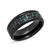 Thumbnail Image 1 of Previously Owned - Men's 8.0mm Comfort Fit Carbon Fibre Textured Black IP Wedding Band in Stainless Steel