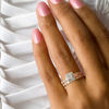 Thumbnail Image 3 of Previously Owned -  0.58 CT. T.W. Princess-Cut Diamond Frame Interlocking Bridal Set in 10K Rose Gold