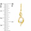 Thumbnail Image 1 of Previously Owned - 0.06 CT. T.W. Diamond Twisted Drop Earrings in 10K Gold
