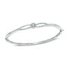 Thumbnail Image 1 of Previously Owned - 0.14 CT. T.W.   Diamond Centre Braid Bangle in Sterling Silver (I/I2)