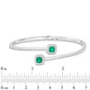 Thumbnail Image 2 of Previously Owned - Cushion-Cut Green Quartz Doublet and Lab-Created White Sapphire Bypass Bangle in Sterling Silver