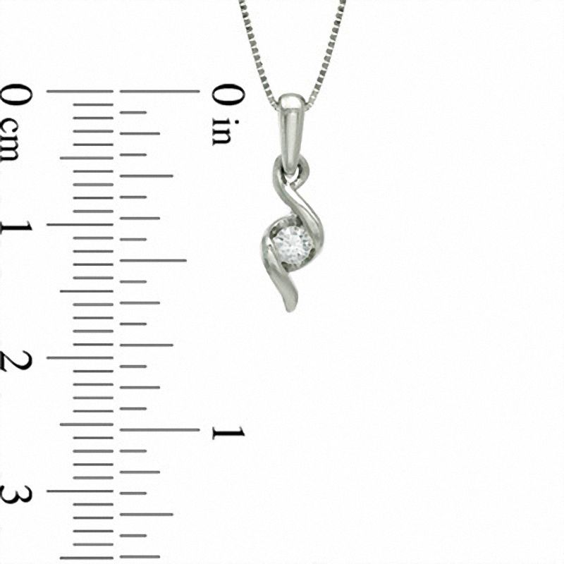 Previously Owned - Sirena™ 0.12 CT. Diamond Solitaire Pendant in 10K White Gold