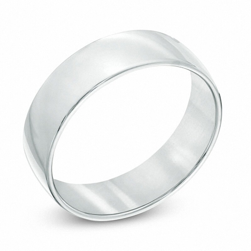 Main Image 2 of Previously Owned - 6.5mm Comfort Fit Wedding Band in 14K White Gold