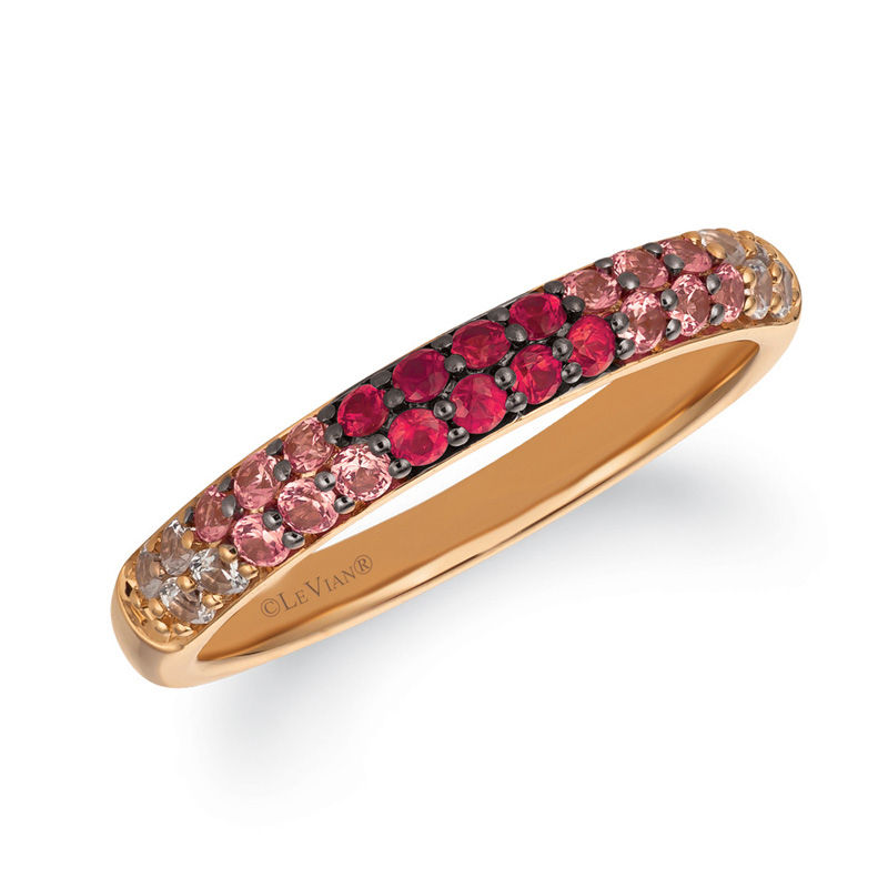 Previously Owned - Le Vian® Passion Ruby™, Strawberry and Vanilla Sapphires™ Ombré™ Ring in 14K Strawberry Gold™