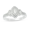 Previously Owned - 0.45 CT. T.W. Marquise Diamond Past Present Future® Frame Engagement Ring in 10K White Gold