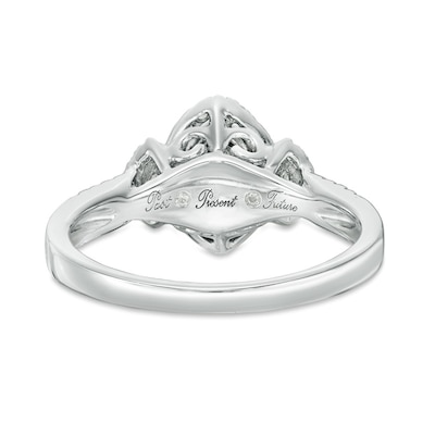Previously Owned - 0.45 CT. T.W. Marquise Diamond Past Present Future® Frame Engagement Ring in 10K White Gold