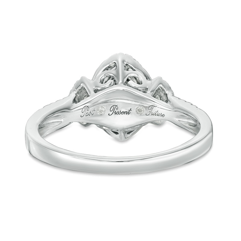 Previously Owned - 0.45 CT. T.W. Marquise Diamond Past Present Future® Frame Engagement Ring in 10K White Gold