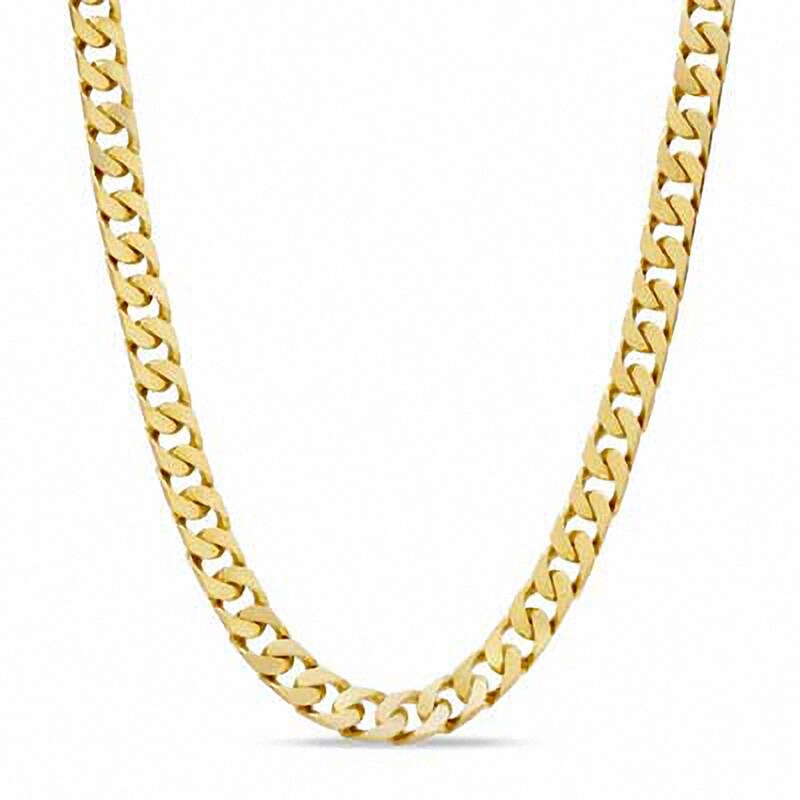 Main Image 1 of Previously Owned - Men's Square Link Chain Necklace in Solid 10K Gold - 22"
