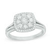 Thumbnail Image 0 of Previously Owned - 0.45 CT. T.W. Composite Diamond Cushion Frame Engagement Ring in 10K White Gold