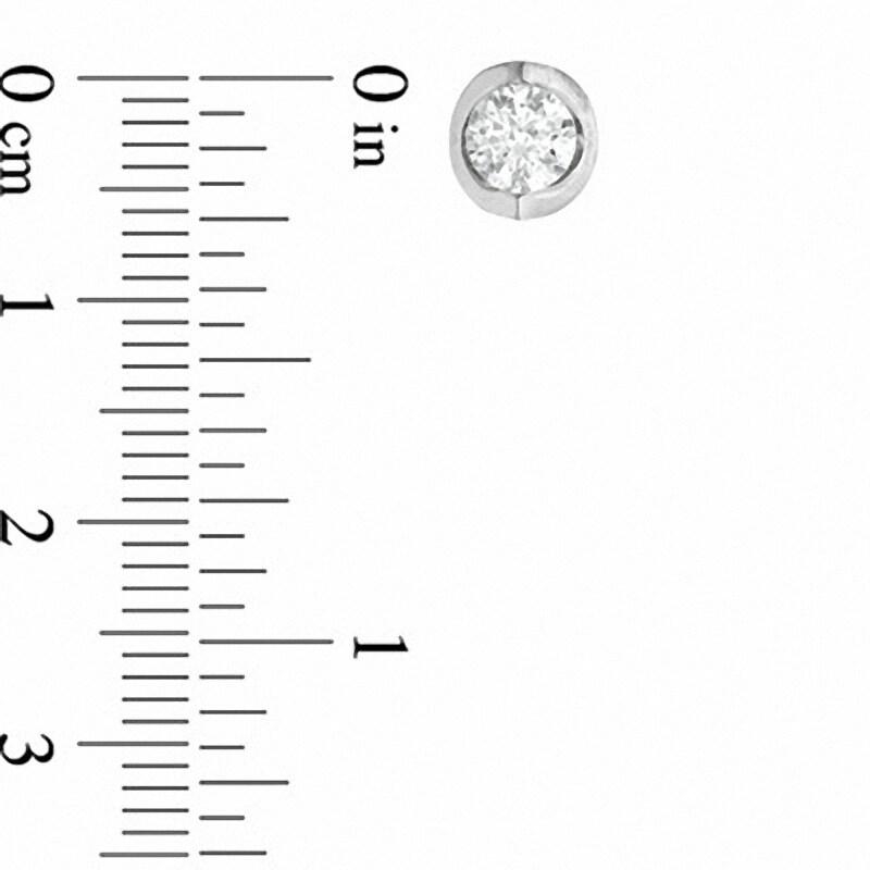 Main Image 2 of Previously Owned - 0.20 CT. T.W.  Diamond Tension-Set Earrings in 14K White Gold (I/I2)