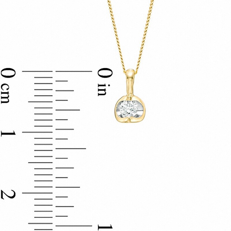 Main Image 2 of Previously Owned - 0.20 CT.  Diamond Solitaire Tension Pendant in 14K Gold (I/I2) - 17''