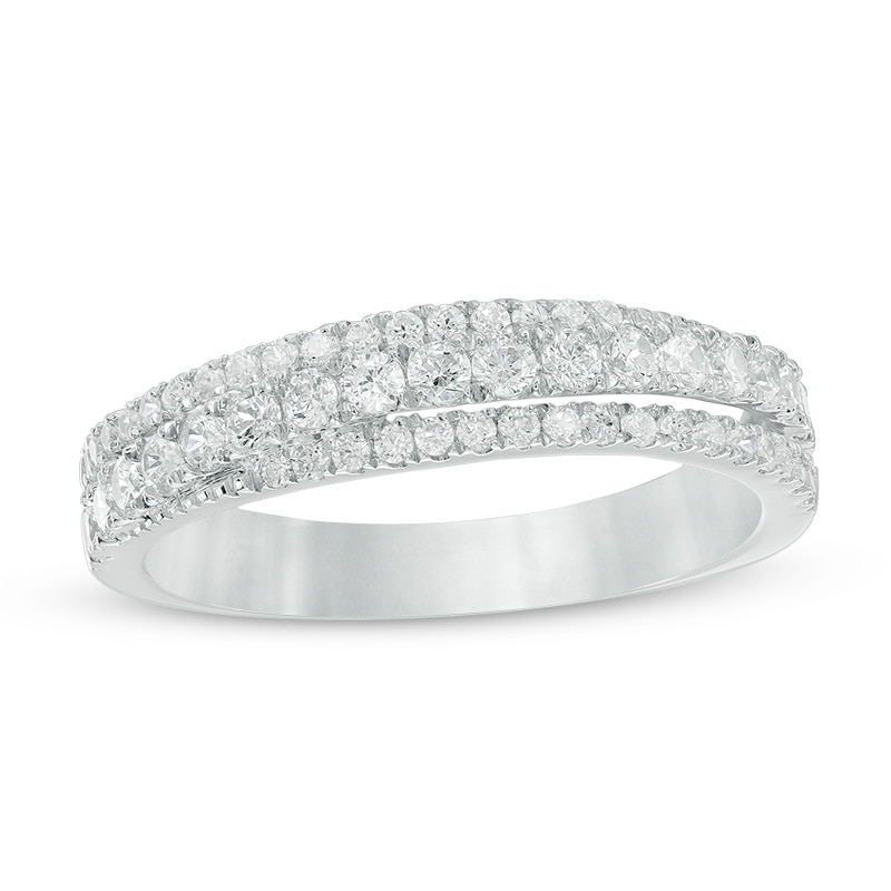 Previously Owned - 0.58 CT. T.W. Diamond Multi-Row Anniversary Band in 14K White Gold