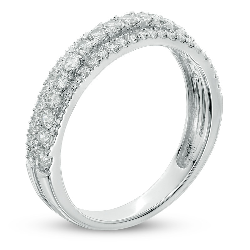 Previously Owned - 0.58 CT. T.W. Diamond Multi-Row Anniversary Band in 14K White Gold