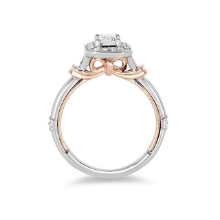 Previously Owned - Enchanted Disney Snow White 0.58 CT. T.W. Emerald-Cut Diamond Engagement Ring in 14K Two-Tone Gold