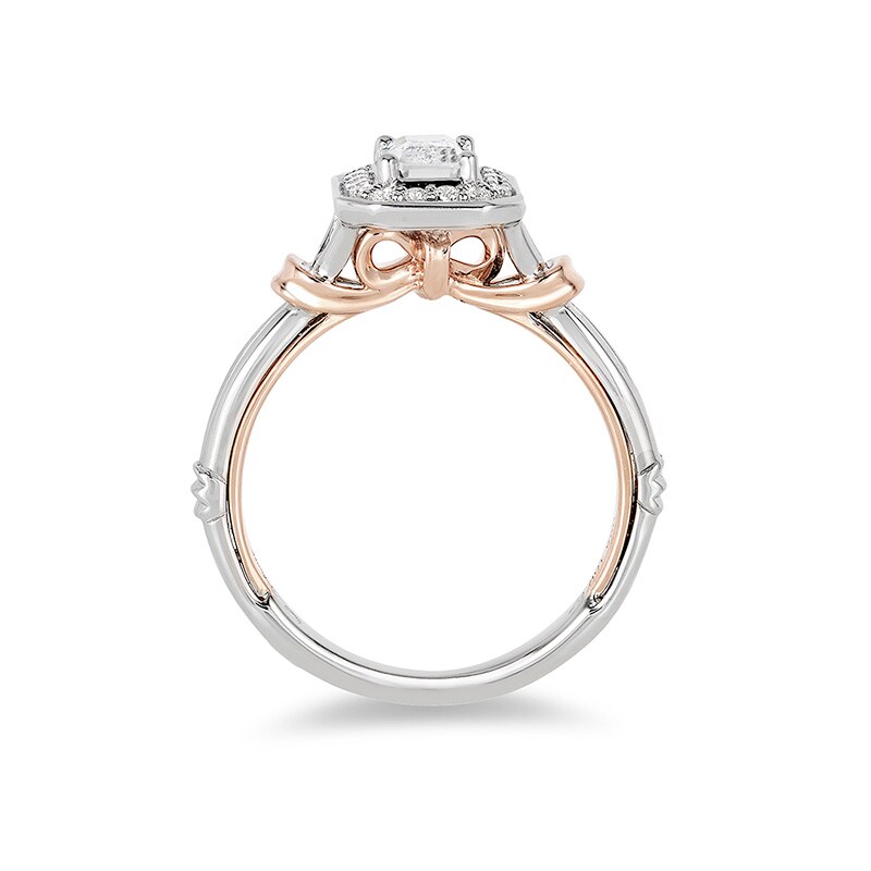 Previously Owned - Enchanted Disney Snow White 0.58 CT. T.W. Emerald-Cut Diamond Engagement Ring in 14K Two-Tone Gold