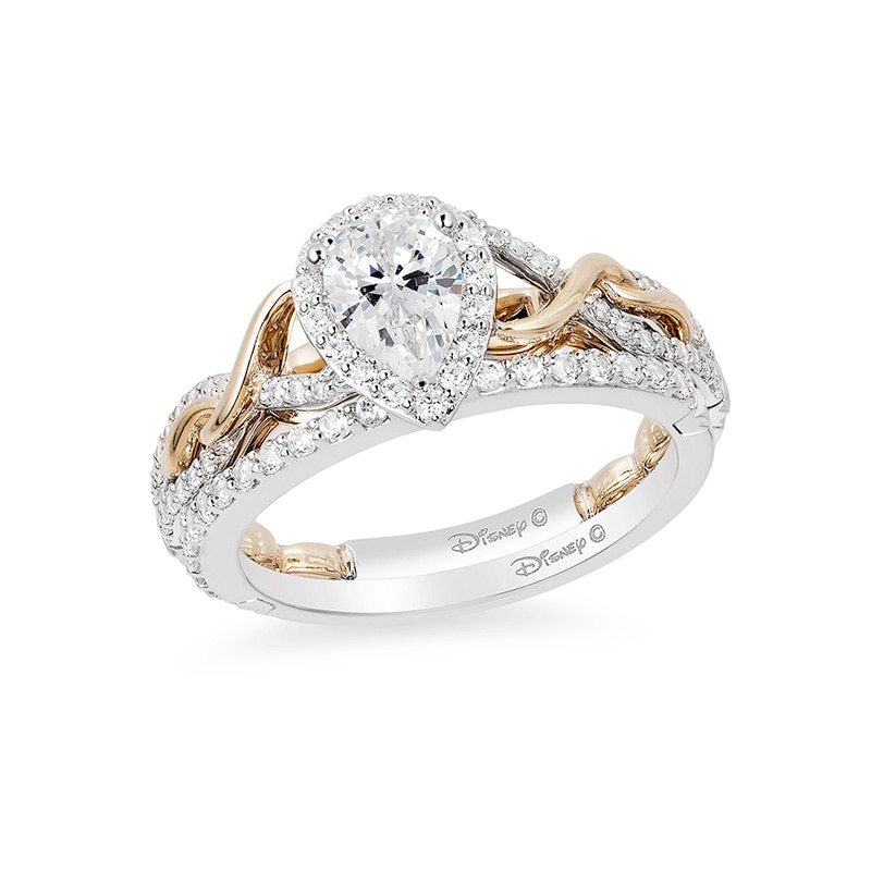 Previously Owned - Enchanted Disney Rapunzel 0.70 CT. T.W. Pear-Shaped Diamond Engagement Ring in 14K Two-Tone Gold