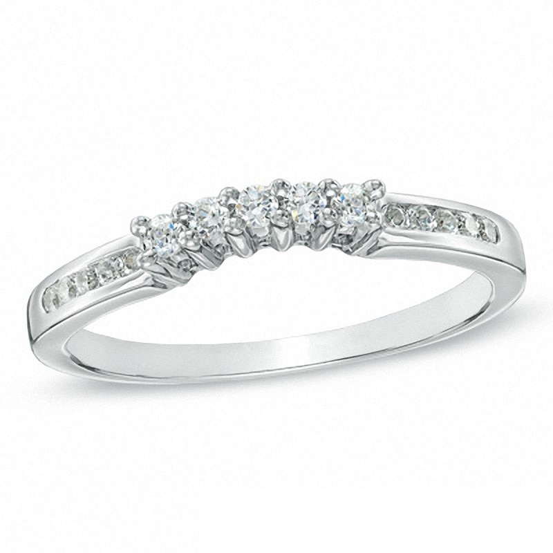 Previously Owned - 0.20 CT. T.W. Diamond Wedding Band in 14K White Gold