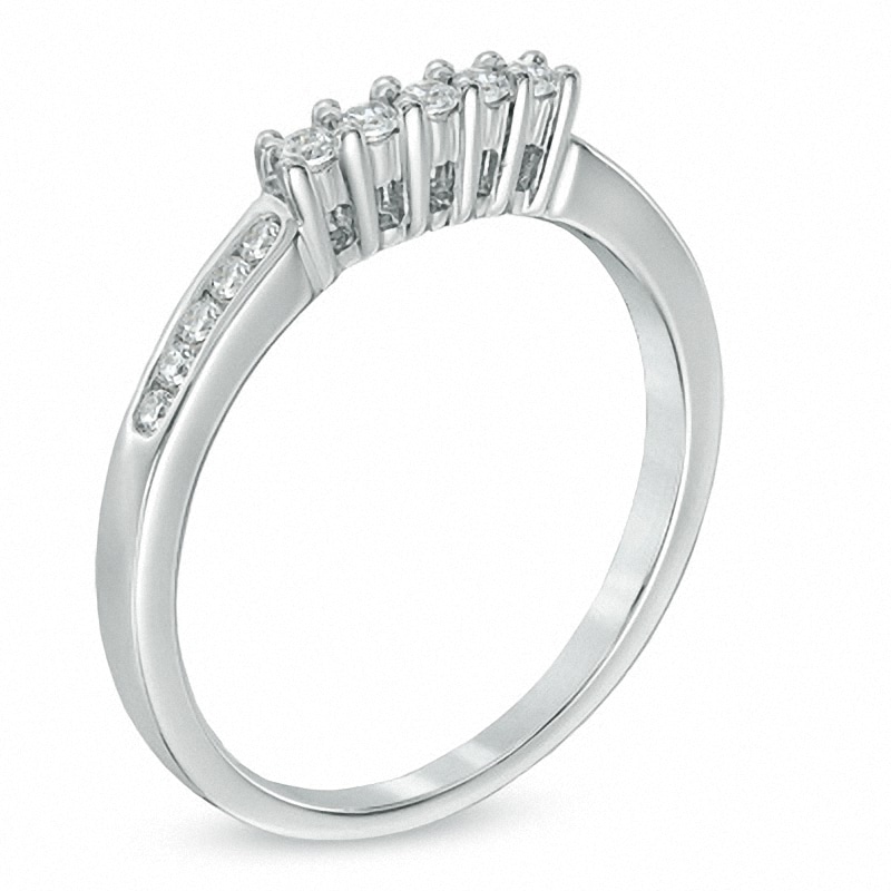 Previously Owned - 0.20 CT. T.W. Diamond Wedding Band in 14K White Gold