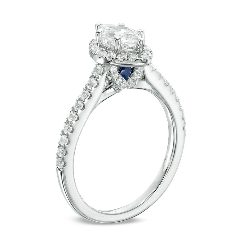 Previously Owned - Vera Wang Love Collection 0.95 CT. T.W. Marquise Diamond Frame Engagement Ring in 14K White Gold
