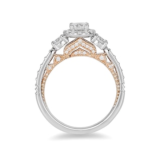 Previously Owned - Enchanted Disney Jasmine 1.04 CT. T.W. Diamond Three Stone Engagement Ring in 14K White Gold