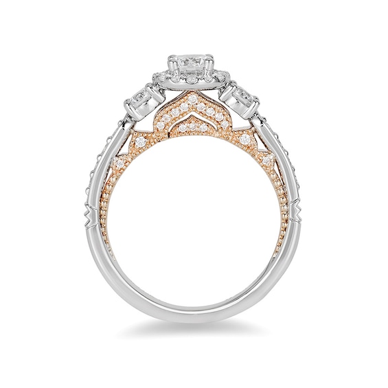 Previously Owned - Enchanted Disney Jasmine 1.04 CT. T.W. Diamond Three Stone Engagement Ring in 14K White Gold