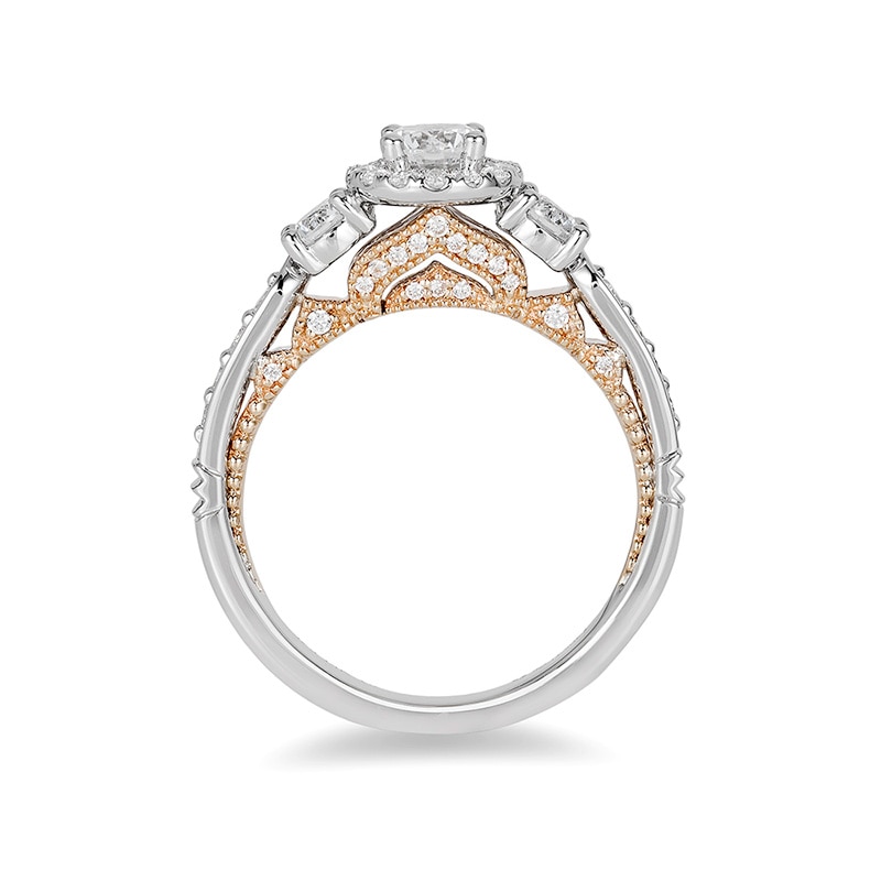 Previously Owned - Enchanted Disney Jasmine 1.04 CT. T.W. Diamond Three Stone Engagement Ring in 14K White Gold