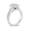 Thumbnail Image 2 of Previously Owned - Vera Wang Love Collection 0.95 CT. T.W. Emerald-Cut Diamond Double Row Engagement Ring in 14K White Gold