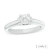 Thumbnail Image 0 of Previously Owned - Vera Wang Love Collection 0.58 CT. T.W. Diamond Solitaire Collar Engagement Ring in 14K White Gold