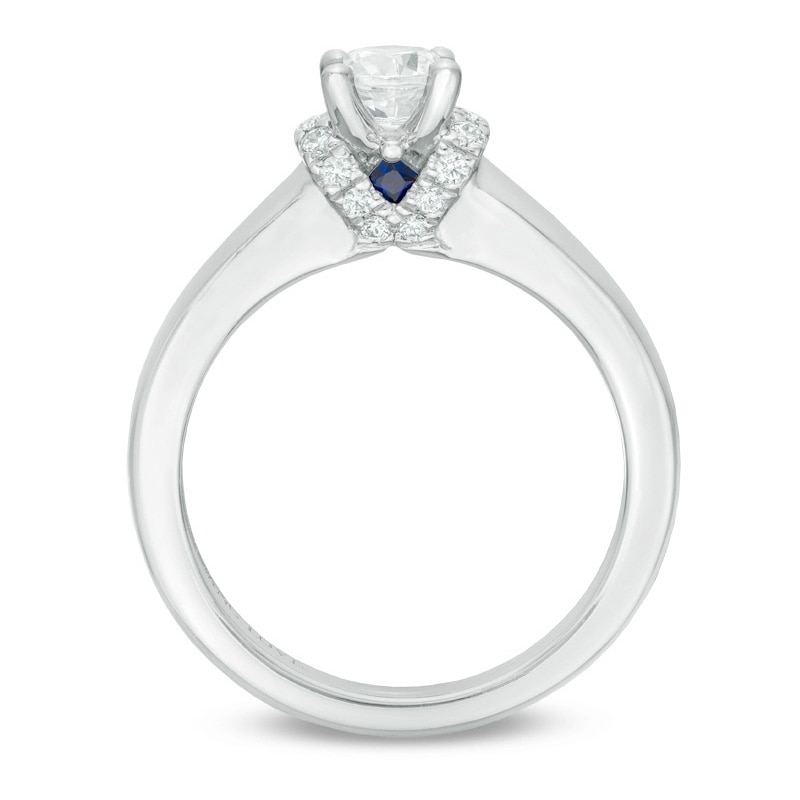 Previously Owned - Vera Wang Love Collection 0.58 CT. T.W. Diamond Solitaire Collar Engagement Ring in 14K White Gold