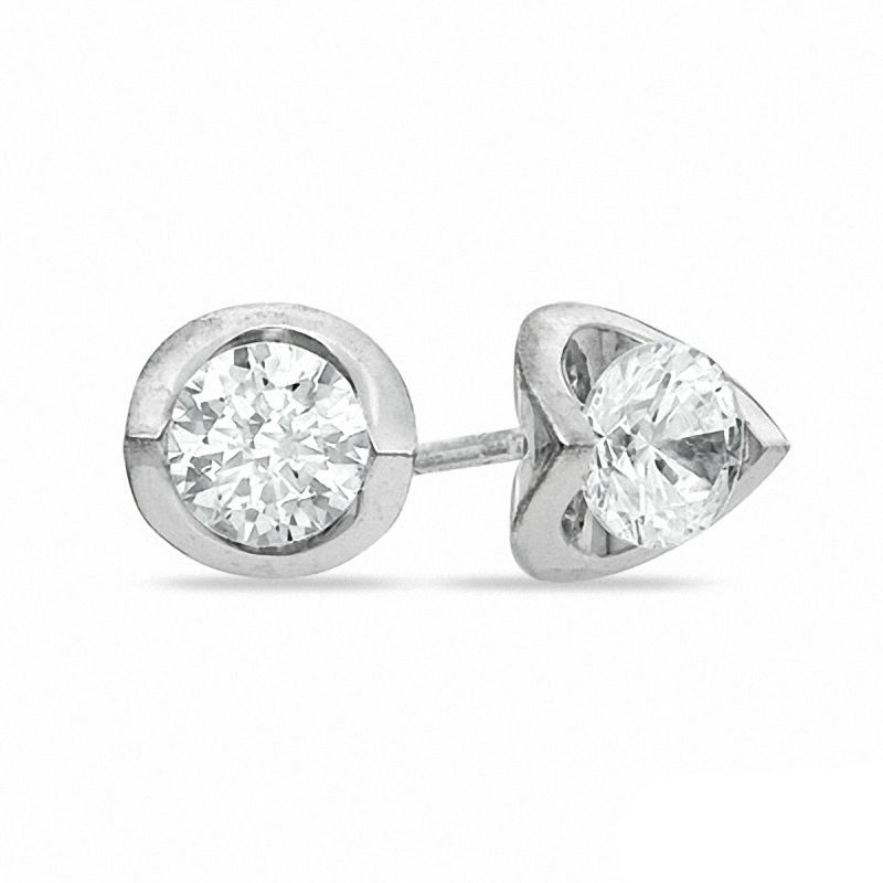 Previously Owned - 0.40 CT. T.W. Diamond Solitaire Tension Stud Earrings in 14K White Gold