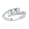 Thumbnail Image 1 of Previously Owned - 0.50 CT. T.W. Diamond Past Present Future® Bypass Ring in 14K White Gold