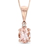 Previously Owned - Oval Morganite and Diamond Accent Pendant in 10K Rose Gold