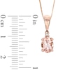 Previously Owned - Oval Morganite and Diamond Accent Pendant in 10K Rose Gold