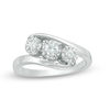 Thumbnail Image 0 of Previously Owned - 0.23 CT. T.W. Diamond Past Present Future® Bypass Engagement Ring in 10K White Gold