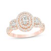 Thumbnail Image 0 of Previously Owned - 0.95 CT. T.W. Oval Diamond Past Present Future® Frame Engagement Ring in 14K Rose Gold