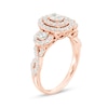 Thumbnail Image 1 of Previously Owned - 0.95 CT. T.W. Oval Diamond Past Present Future® Frame Engagement Ring in 14K Rose Gold