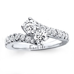 Previously Owned - Ever Us™ 2.00 CT. T.W. Two-Stone Diamond Bypass Ring in 14K White Gold