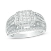 Thumbnail Image 0 of Previously Owned - 1.00 CT. T.W. Princess-Cut Composite Diamond Frame Engagement Ring in 10K White Gold