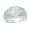 Thumbnail Image 1 of Previously Owned - 1.00 CT. T.W. Princess-Cut Composite Diamond Frame Engagement Ring in 10K White Gold